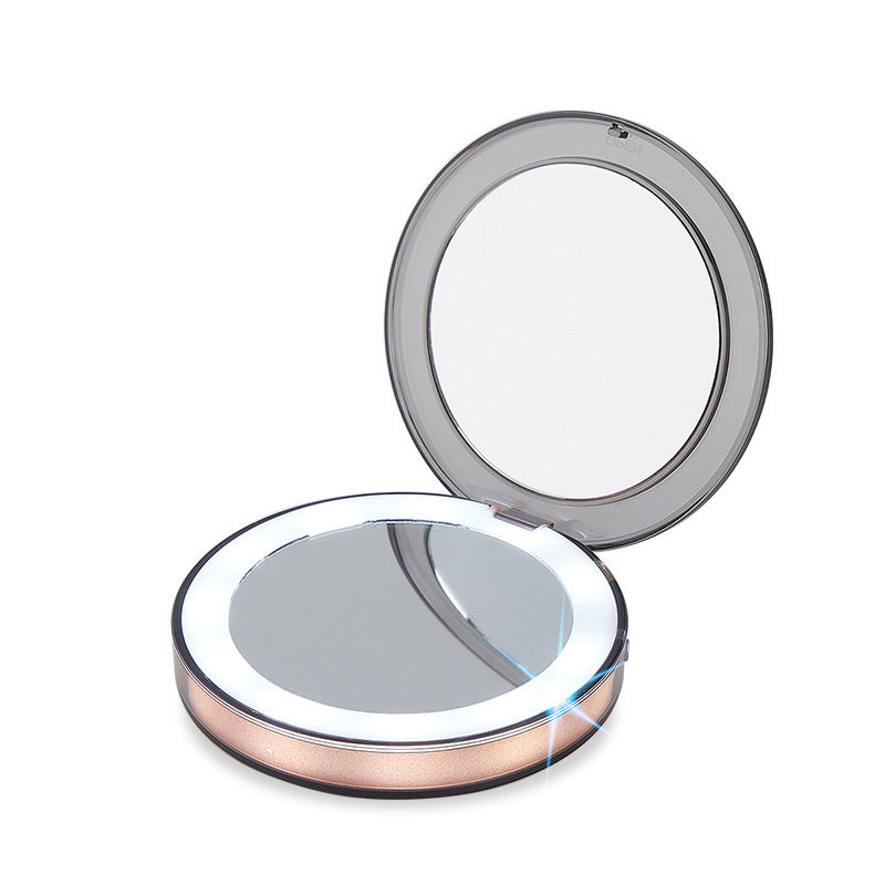 LumiCompact™ Mini LED Spiegel – Kompakt & Wiederaufladbar